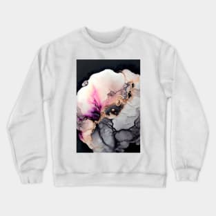 Cotton Blush - Abstract Alcohol Ink Resin Art Crewneck Sweatshirt